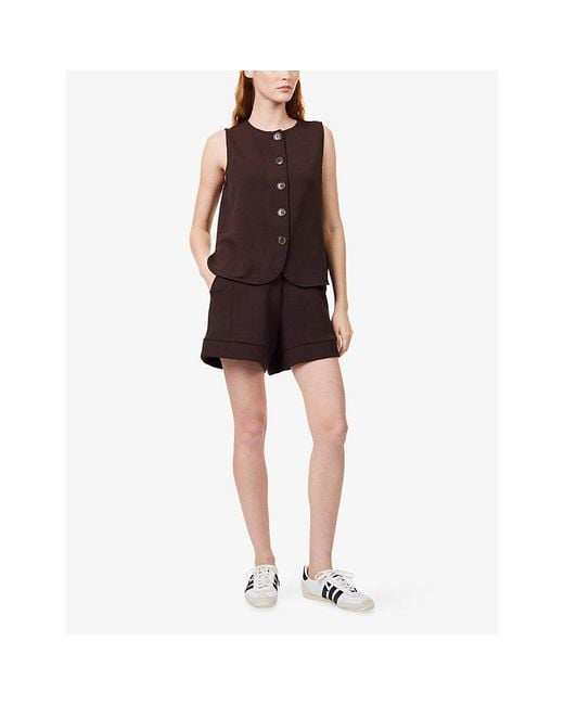 Varley Brown Atrium High-Rise Jersey Shorts