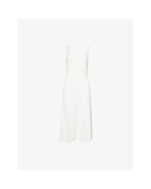 Hervé Léger White Anastasia Textured Stretch-Knit Midi Dress
