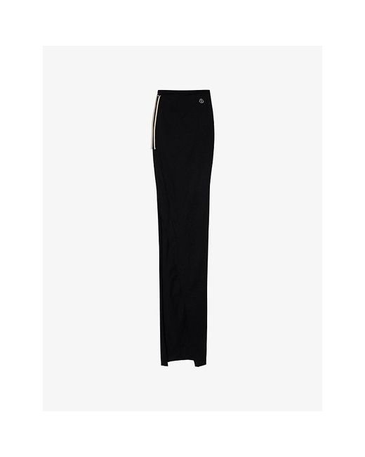 Rick Owens Black Adjustable Split Cotton-Jersey Maxi Skirt