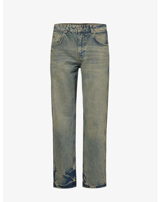 Represent Gray R2 Faded-wash Straight-leg Jeans for men