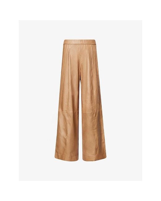 Twp Natural Eva With Tux Contrast-Panel Leather Trousers