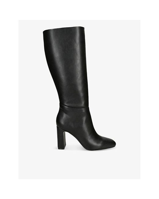 Steve Madden Speedway Block Heel Leather Knee High Boots in Black Lyst UK