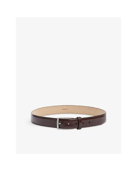 Sandro Brown Glazed Leather Belt for men