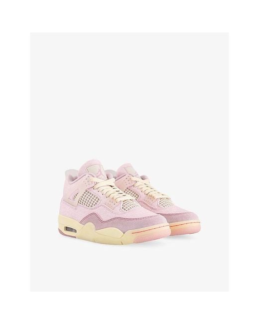 Nike Pink Air 4 Retro Leather And Mesh Trainers
