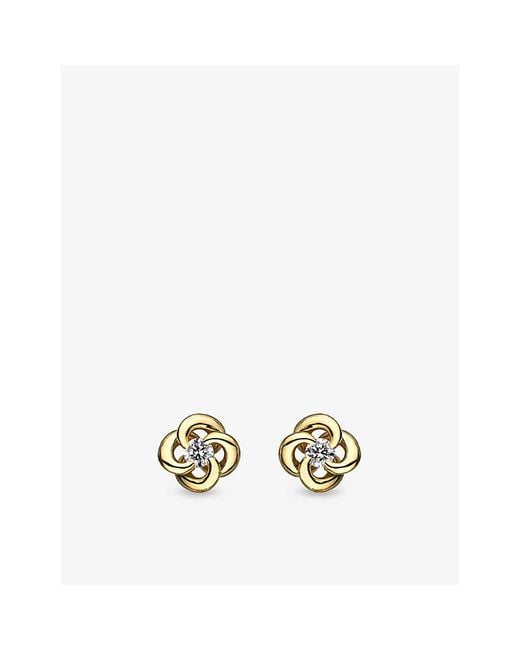 Shaun Leane Metallic Entwined Petal 18Ct- And Diamond Stud Earrings