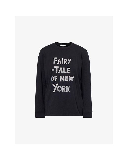 Bella Freud Black Fairytale Of New York Organic-cotton T-shirt