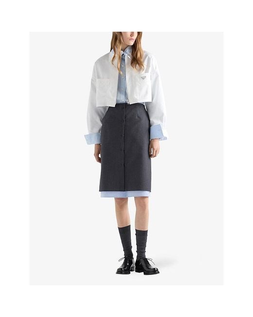 Prada White Chino Cotton Blouson Jacket