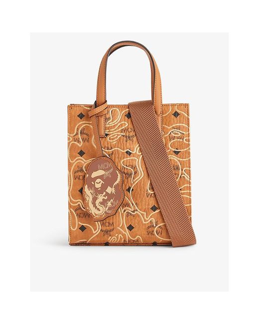 MCM Brown X A Bathing Ape Aren Faux-leather Tote Bag for men