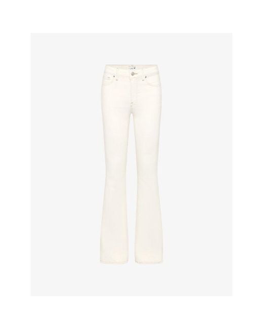 GOOD AMERICAN White Dolly's Joleans Good Legs Flared-Leg Stretch-Denim Jeans