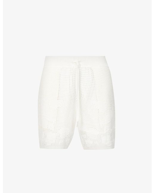 Amiri Floral Cotton And Cashmere-blend Shorts in White for Men | Lyst