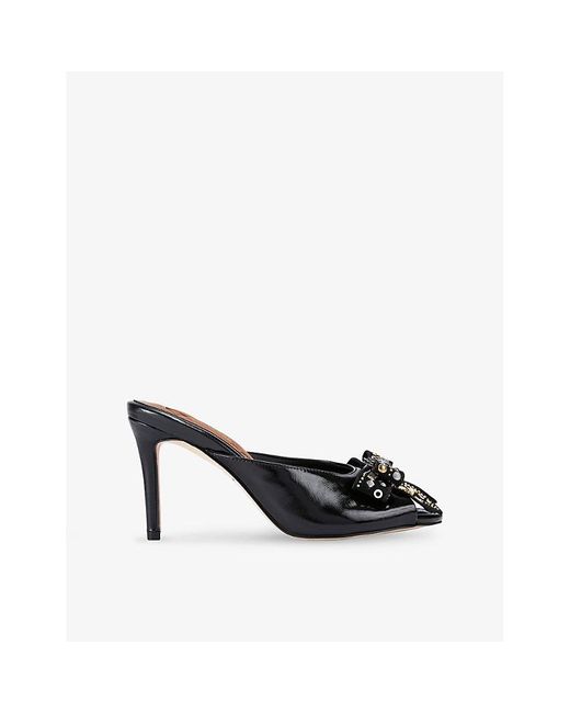 Kurt Geiger Black Belgravia Heeled Leather Mules