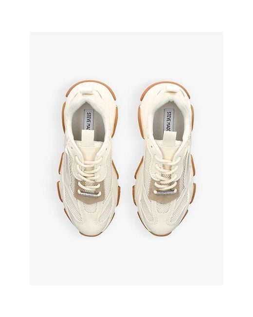 Steve Madden Natural Possession Chunky-soled Mesh And Faux-leather Trainers
