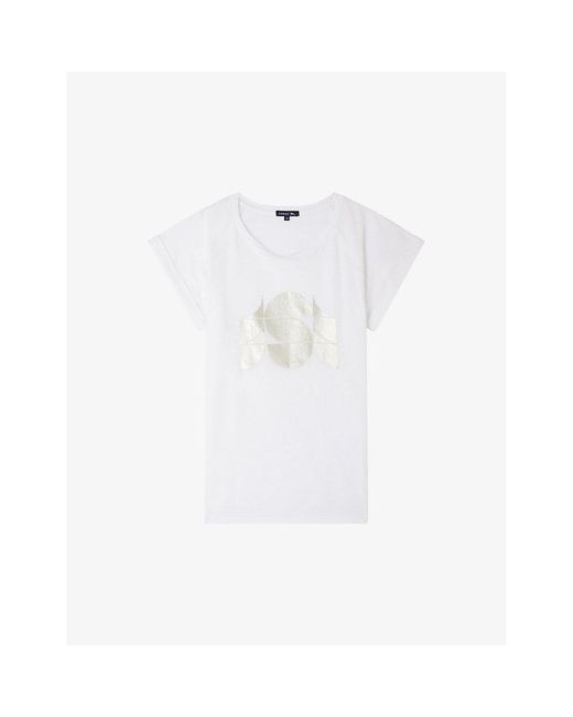Soeur White Valentina Graphic-print Short-sleeve Organic-cotton T-shirt