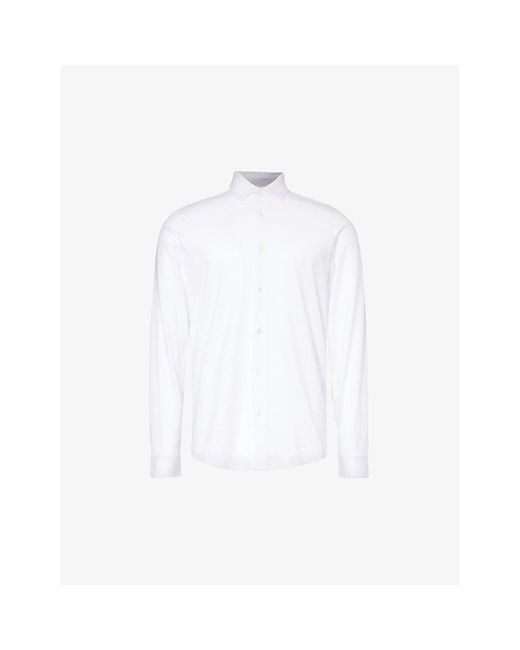 Emporio Armani White Logo-patch Regular-fit Jersey Shirt for men