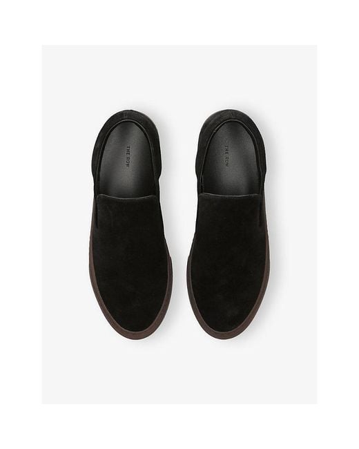 The Row Black Marie H Slip-On Suede Trainers
