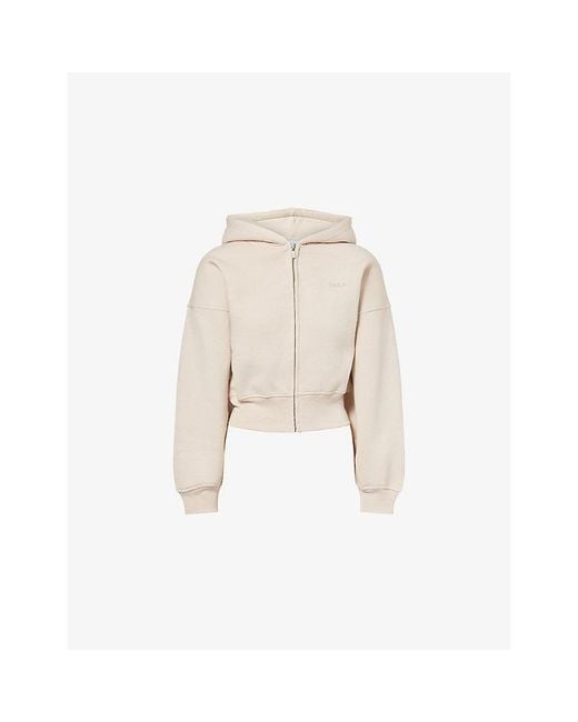 WE Are Tala Natural Cocoon Sweat Zip-Up Cotton-Blend Hoody