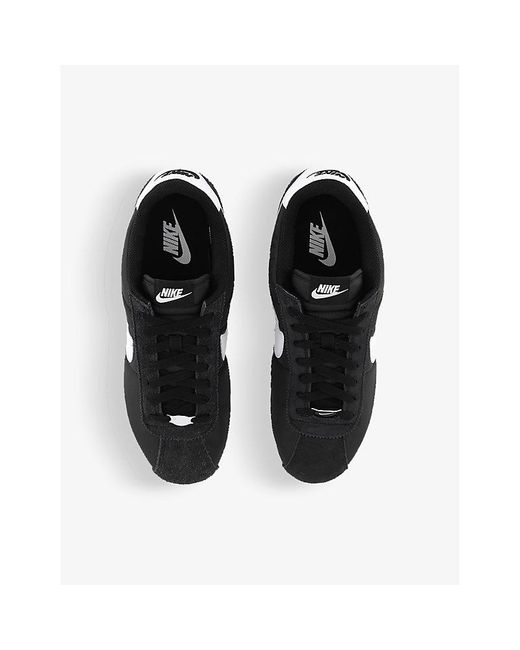 Nike Black Cortez Swoosh-logo Leather Low-top Trainers
