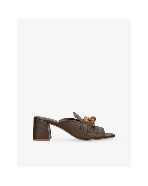 Pedro Garcia Brown Umita Leather Mules