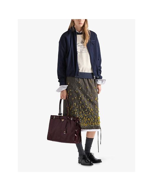 Prada Purple Bonnie Extra Large Leather Bag