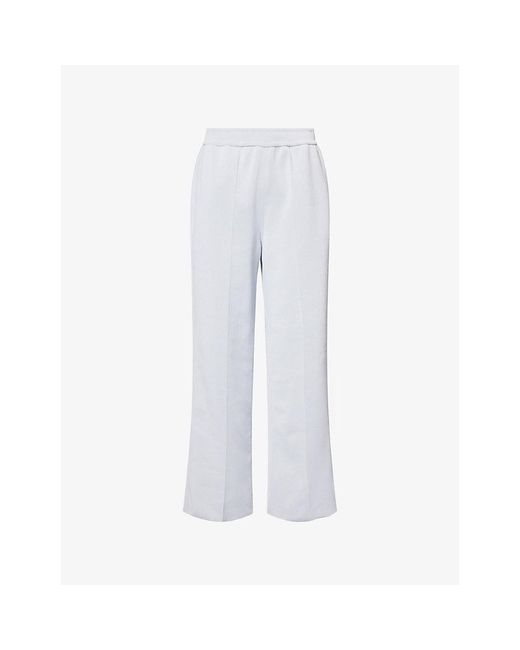 CFCL White Milan Semi Wide-Leg Knitted Trousers