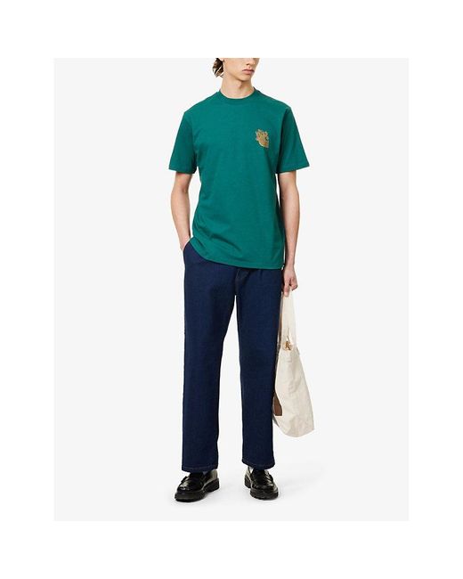 Carhartt Green Hellraiser Brand-print Organic-cotton T-shirt X for men