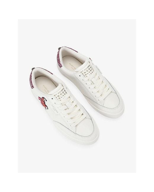 Kurt Geiger White London Patch Leather Trainers