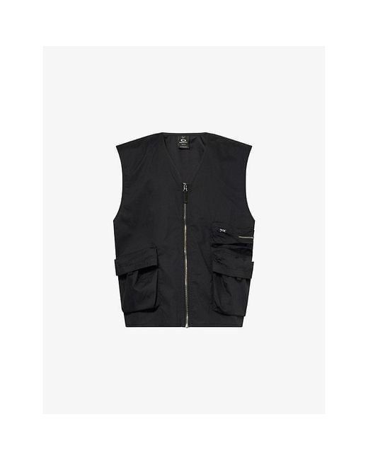 Oakley Black Echo Rise Cotton-Blend Gilet for men