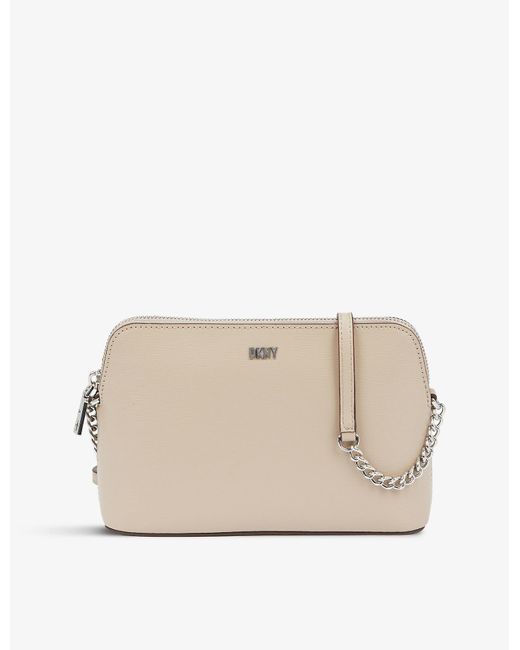 DKNY Bryant Dome-shape Leather Cross-body Bag in Natural | Lyst