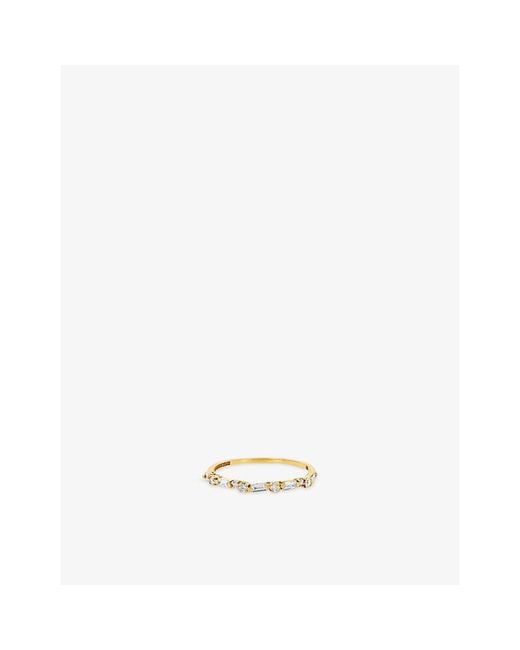 Suzanne Kalan White Half-Band 18Ct, 0.17Ct Baguette And 0.14Ct Round-Cut Diamond Eternity Ring