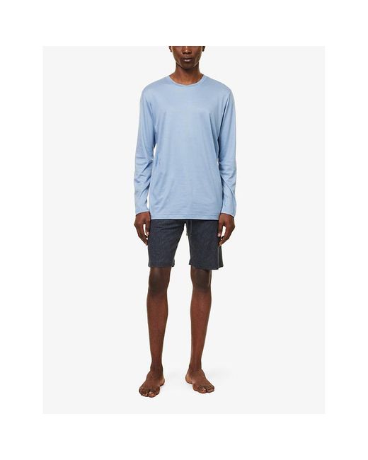 Zimmerli of Switzerland Blue High-rise Regular-fit Stretch-woven Pyjama Shorts for men