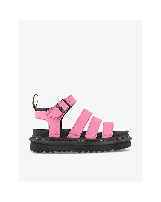 Dr. Martens Pink Blaire-strap Coated-leather Sandals