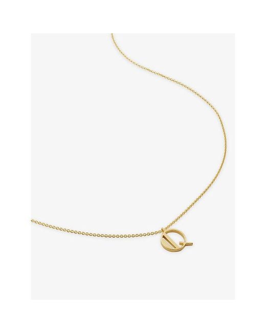 Monica Vinader Metallic Initial Q 18Ct-Vermeil Plated 925 Sterling Necklace