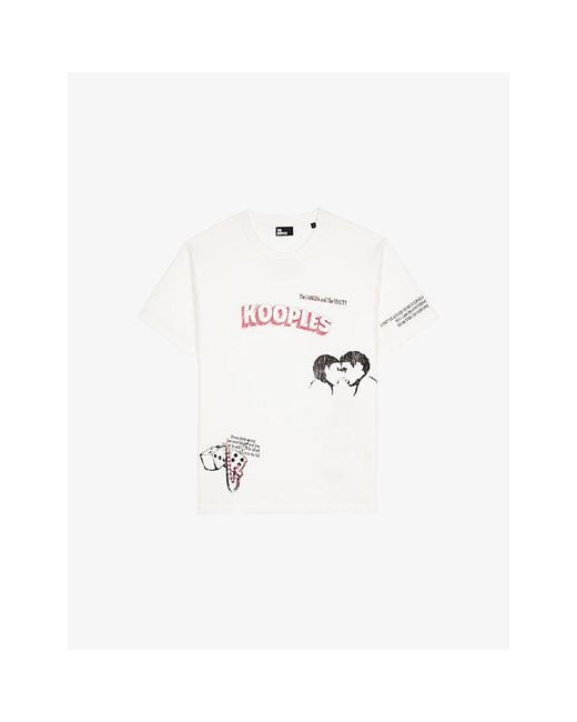 The Kooples White Graphic-Print Short-Sleeve Cotton T-Shirt