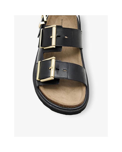 AllSaints Black Isla Leather Sandals