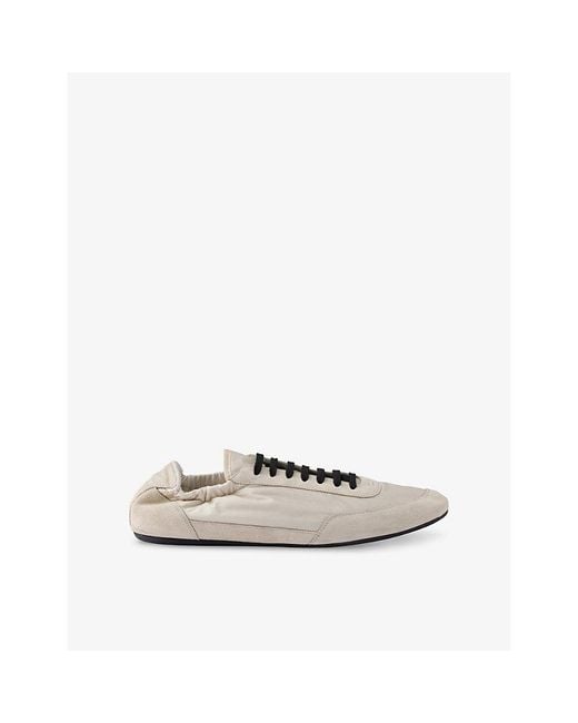 Prada White Collapse Re-Nylon And Suede Low-Top Trainers for men