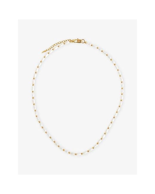 Missoma Metallic Seed Pearl Beaded 18Ct-Plated Brass Choker Necklace