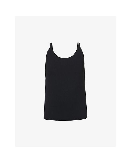 Sweaty Betty Black Ultimate Studio Twin-Strap Stretch-Woven Bra Tank