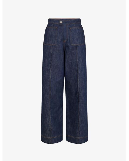 Soeur Harry Straight-leg High-rise Stretch-denim Jeans in Blue | Lyst ...