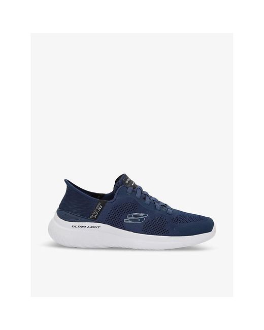 Skechers Blue Bounder 2.0 Logo-patch Woven Low-top Trainers for men