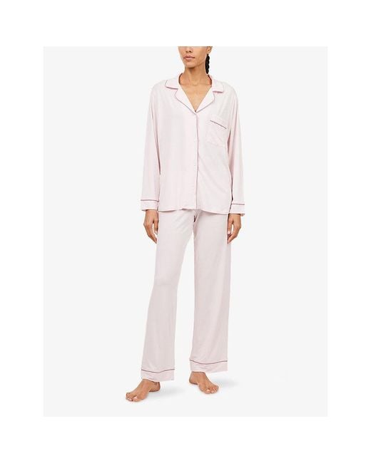 Eberjey Pink Gisele Long-Sleeve Modal-Jersey Pyjama Set
