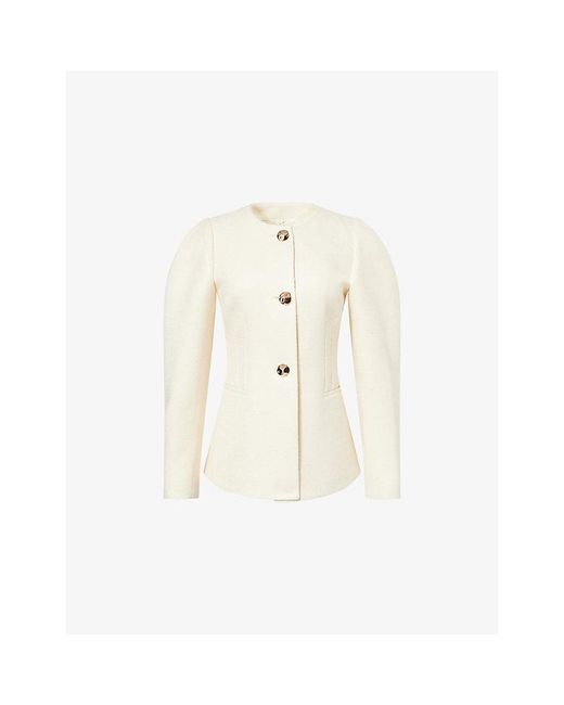 Gabriela Hearst White Daelan Welt-Pocket Silk-And-Wool Blazer