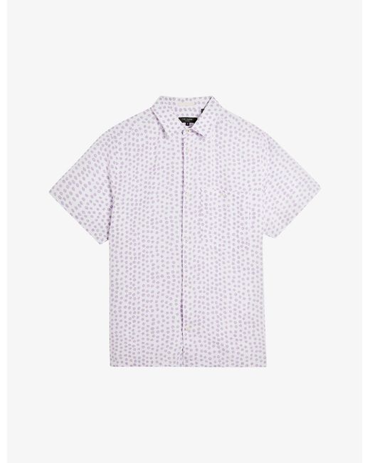 Ted Baker Multicolor Ailbert Spot-print Linen Shirt for men