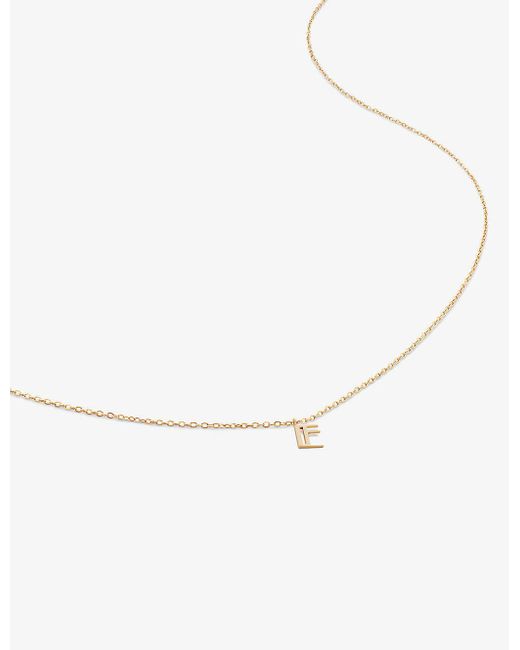 Monica Vinader White Small Letter E 14ct Yellow-gold Pendant Necklace