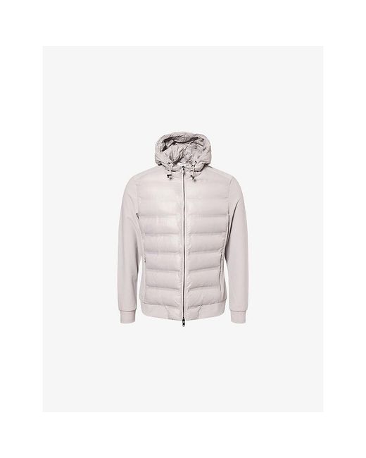 Arne White Hybrid Hooded Woven Jacket for men