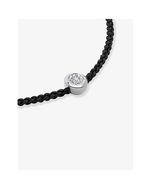 Monica Vinader White Round Solitaire Sterling- And 0.06Ct Lab Grown Diamond Cord Bracelet