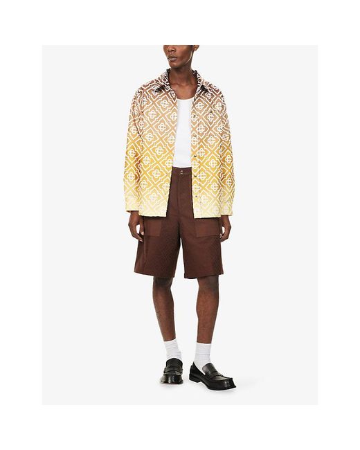 Casablanca Metallic Gradient Monogram-Print Cotton-Blend Shacket for men