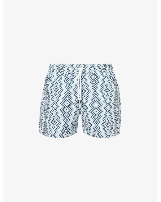 Frescobol Carioca Blue Angra Camada Graphic-print Recycled-polyester Swim Short for men