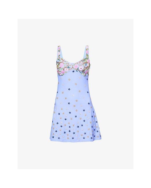 oceanus beaded dress Shop Palm Beach Orange Hand-Beaded Mini Dress main image 1