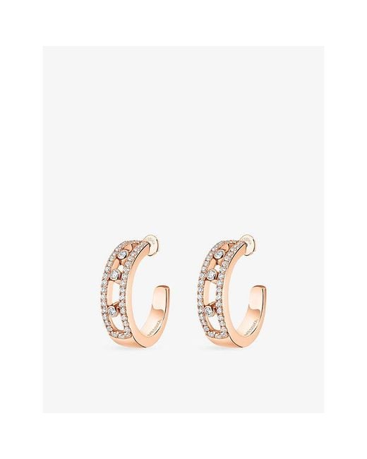 Messika Metallic Move Classique 18Ct And 0.52Ct Diamond Hoop Earrings