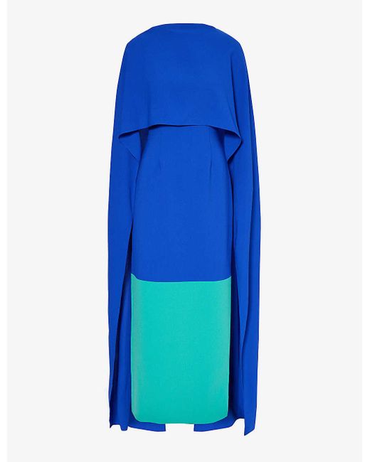 Roksanda Blue Eliana Draped-panel Woven Maxi Dress